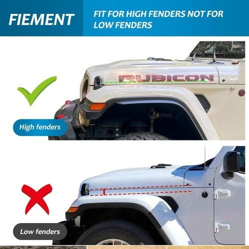 Front & Rear Fender Flares Set (4-Piece) – Fits Jeep Wrangler JL / JLU Unlimited Rubicon 2018–2024 | High-Clearance Off-Road Fender Liners