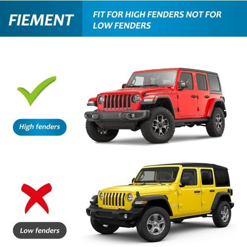 Front & Rear Fender Flares Set (4-Piece) – Fits Jeep Wrangler JL / JLU Unlimited Rubicon 2018–2024 | High-Clearance Off-Road Fender Liners