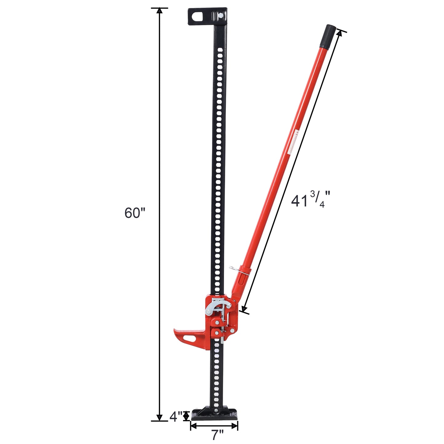 Heavy-Duty 7000 lb Off-Road Farm Jack (60") – Ratchet-Style Utility Lift for Trucks, SUVs, Tractors & Bumper Lifts – Red Steel Construction