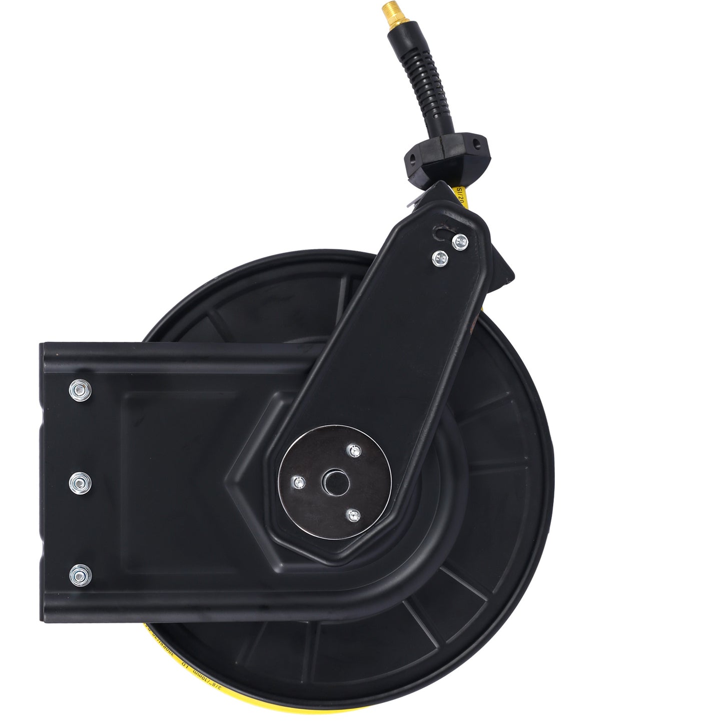 Retractable Air Hose Reel – 3/8" x 50 Ft Hybrid Polymer Hose (Max 300 PSI) | Heavy-Duty Steel Frame Wall-Mount Reel for Garage, Workshop & Industrial Use