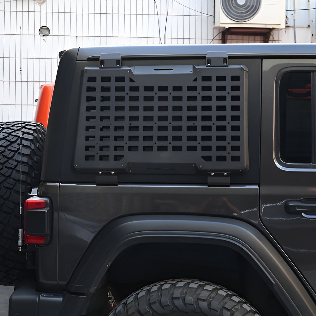 Rear Window MOLLE Panel Storage System (Right Side) – Fits Jeep Wrangler JL 4-Door 2018–2023 | Aluminum Alloy Organizer Rack