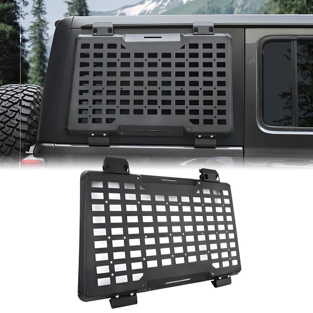 Rear Window MOLLE Panel Storage System (Right Side) – Fits Jeep Wrangler JL 4-Door 2018–2023 | Aluminum Alloy Organizer Rack