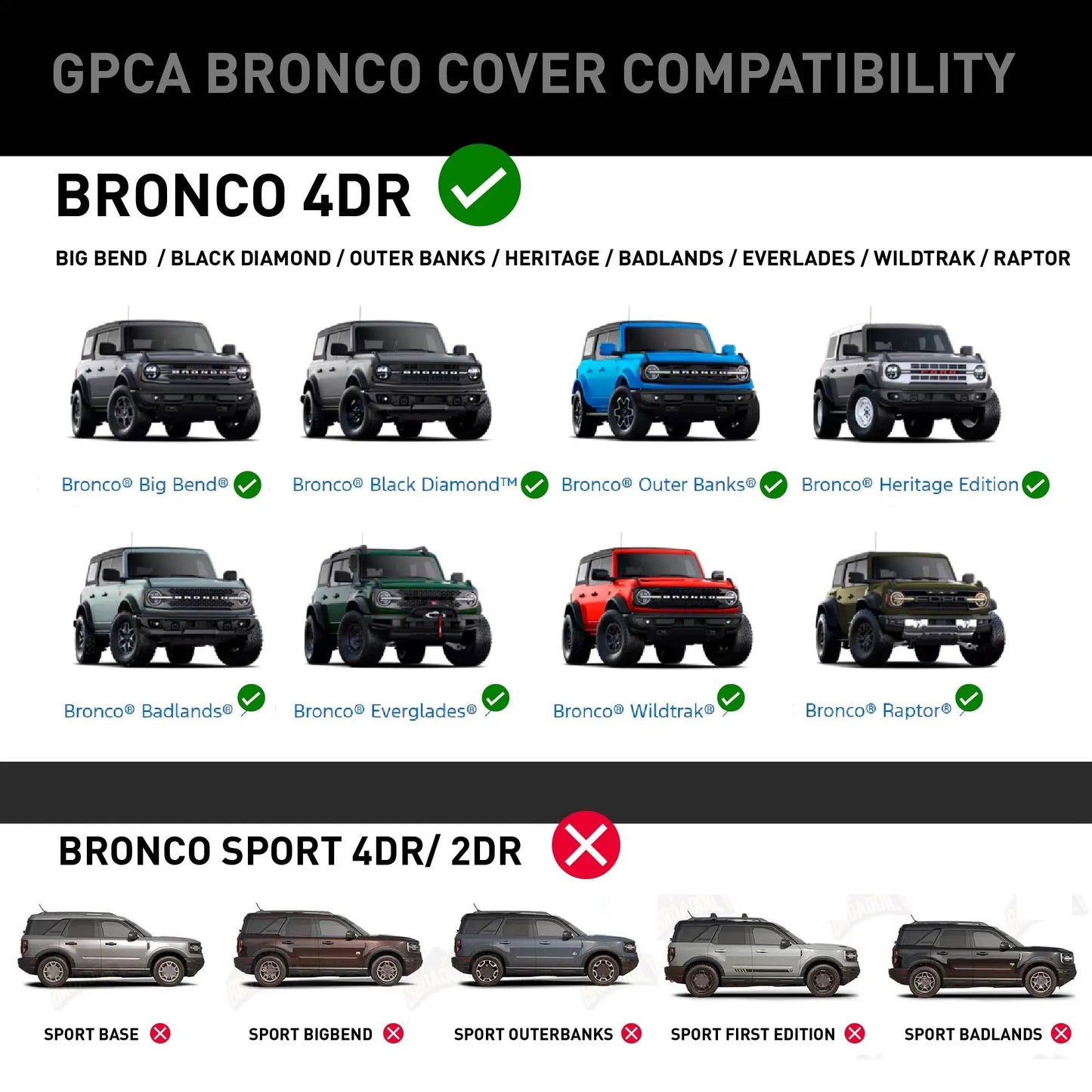 GPCA Cargo Cover for Ford® Bronco® 4DR Hardtop - Privacy & Protection