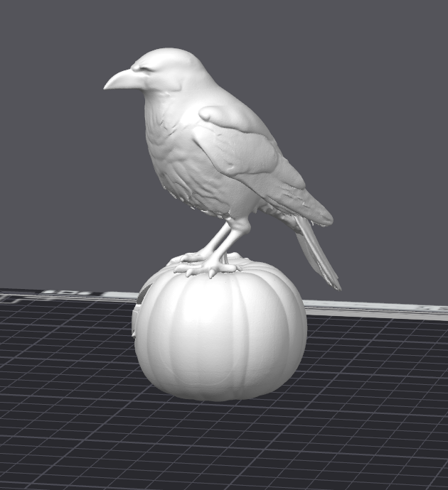 Crow on Jack-oβ-Lantern STL File | Halloween 3D Model | Digital Download for 3D Printing, Spooky Decor & Pumpkin Figurine
