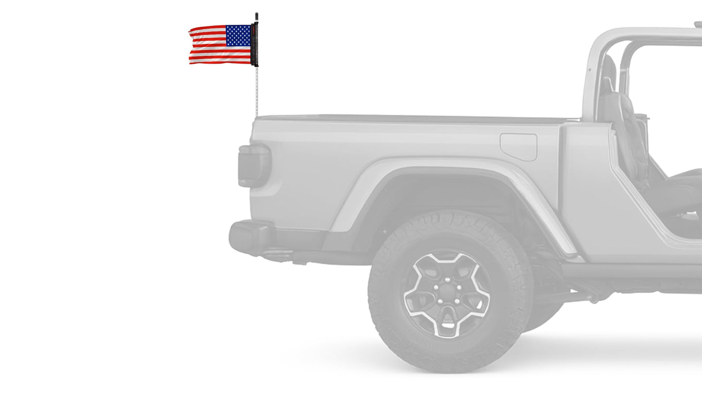 USA Ol' Glory Stars & Stripes 12"x18" Forever Wave Flag – Fits Jeep Wrangler JLU 4-Door 2018-Present