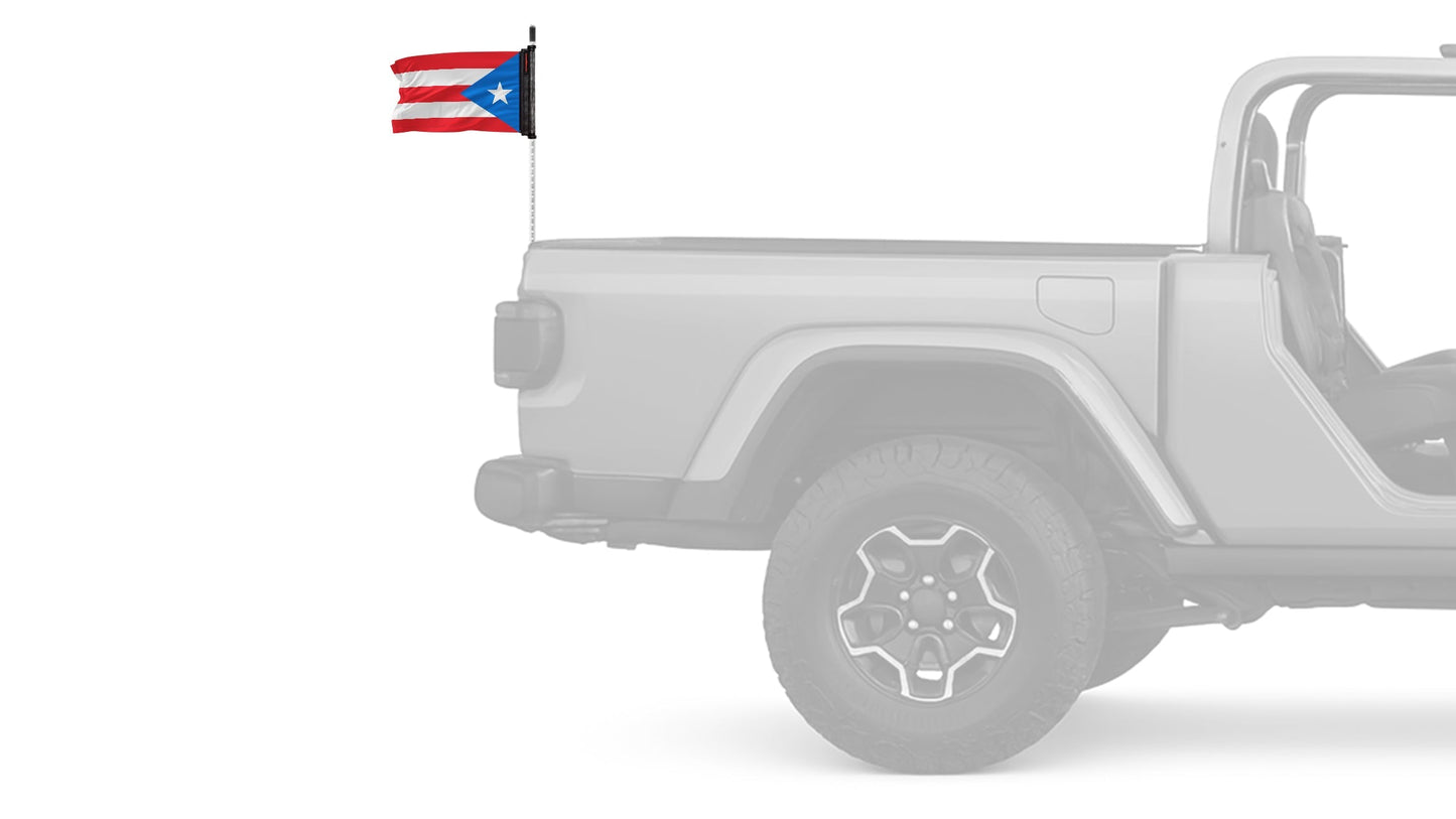 Puerto Rico 12"x18" Forever Wave Flag – Fits Jeep Wrangler JLU 4-Door 2018-Present
