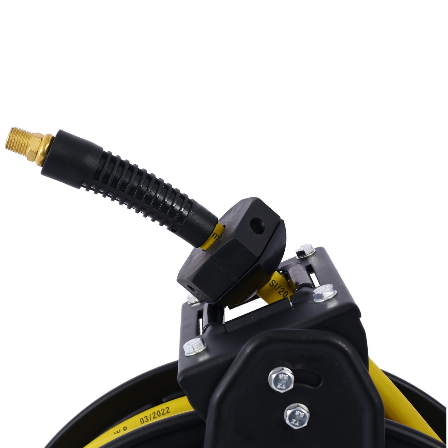 Retractable Air Hose Reel – 3/8" x 50 Ft Hybrid Polymer Hose (Max 300 PSI) | Heavy-Duty Steel Frame Wall-Mount Reel for Garage, Workshop & Industrial Use