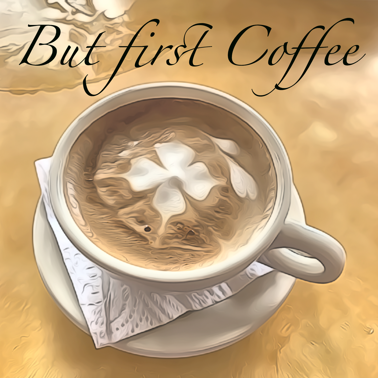 "But First Coffee" Vintage Wall Art - Digital Download Print (PDF & PNG)