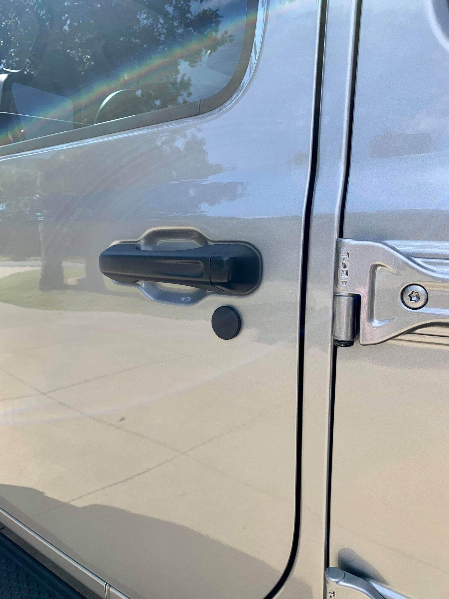 Protective key hole covers, fits 21-24 Wrangler JL without tailgate lock only