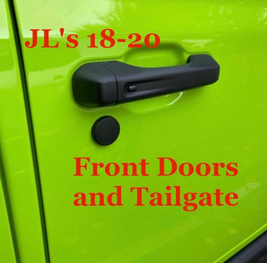 Protective key hole covers, fits 18-24 Wrangler JL with lock on tailgate