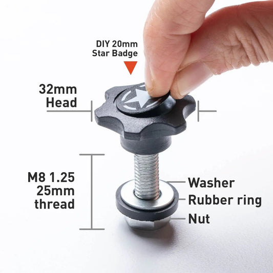 GP-Star Hardtop Quick-Release Thumbscrew Set - Fits Jeep® Wrangler, Gladiator & Ford® Bronco®