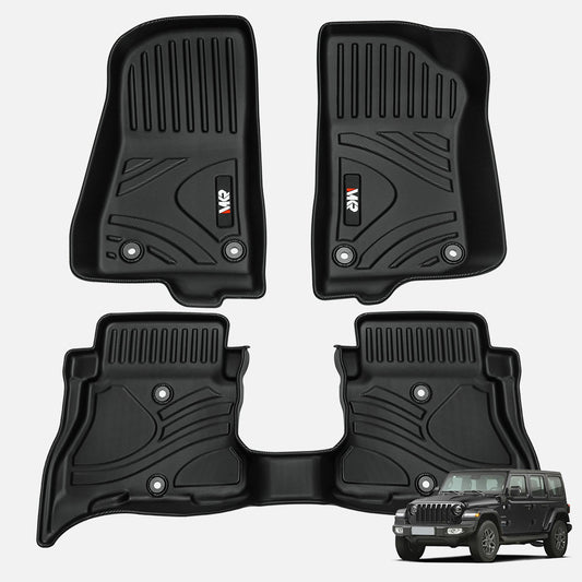 All-Weather TPE Car Floor Mats (3-Piece Set) – Fits Jeep Wrangler JL 4xe 2021-2024 | Non-Slip & Durable