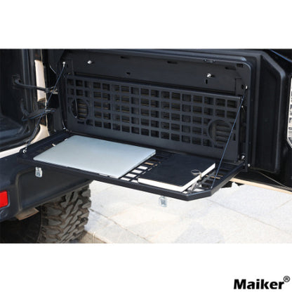 2-Tier Foldable Tailgate Table for Jeep Wrangler JK & JL (2007–2022, 4-Door) – Heavy-Duty Steel Camping Cargo Rack