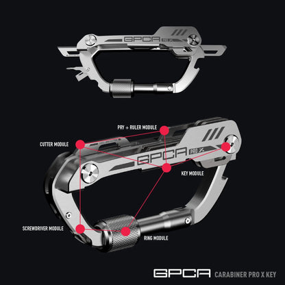 GPCA Carabiner PRO X KEY - Premium EDC Keychain with Built-in Tools
