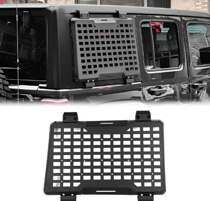 Rear Window MOLLE Panel Storage System (Right Side) – Fits Jeep Wrangler JL 4-Door 2018–2023 | Aluminum Alloy Organizer Rack