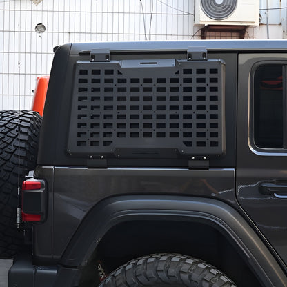 Rear Window MOLLE Panel Storage System (Right Side) – Fits Jeep Wrangler JL 4-Door 2018–2023 | Aluminum Alloy Organizer Rack