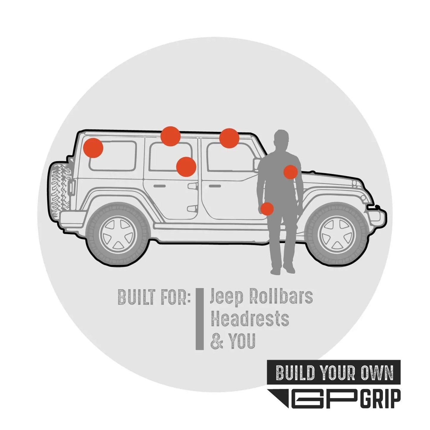 GP Grip PRO Grab Handle for Jeep® Wrangler 2007-23 | 12 Colors Available
