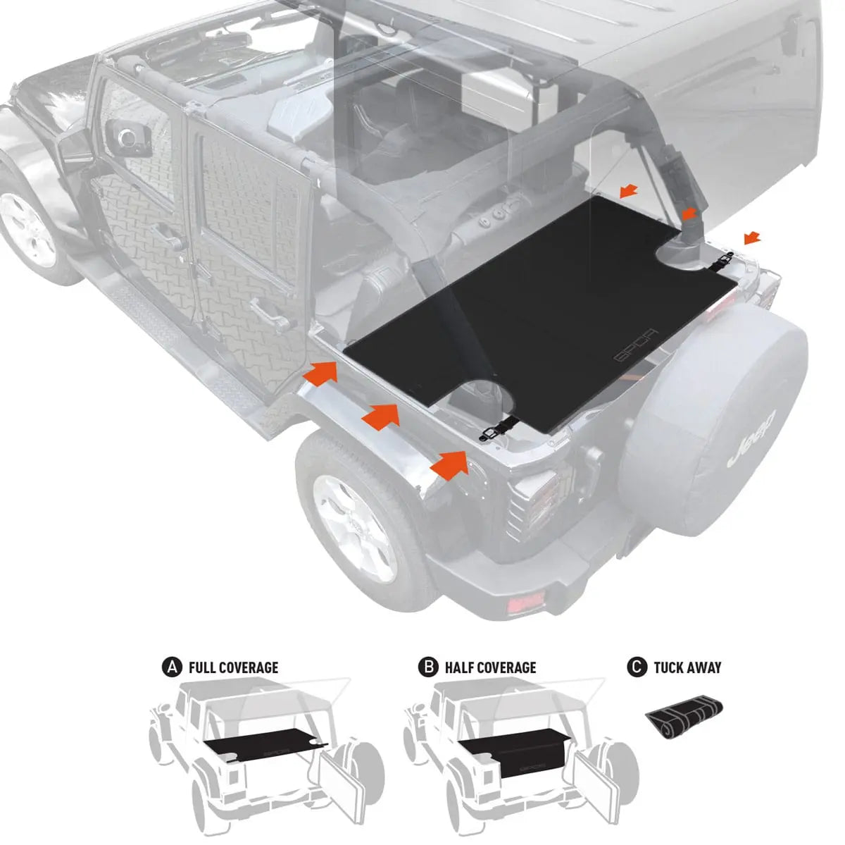 Cargo Freedom Pack LITE for Jeep® Wrangler JK 4DR - Cover & Organizer Combo
