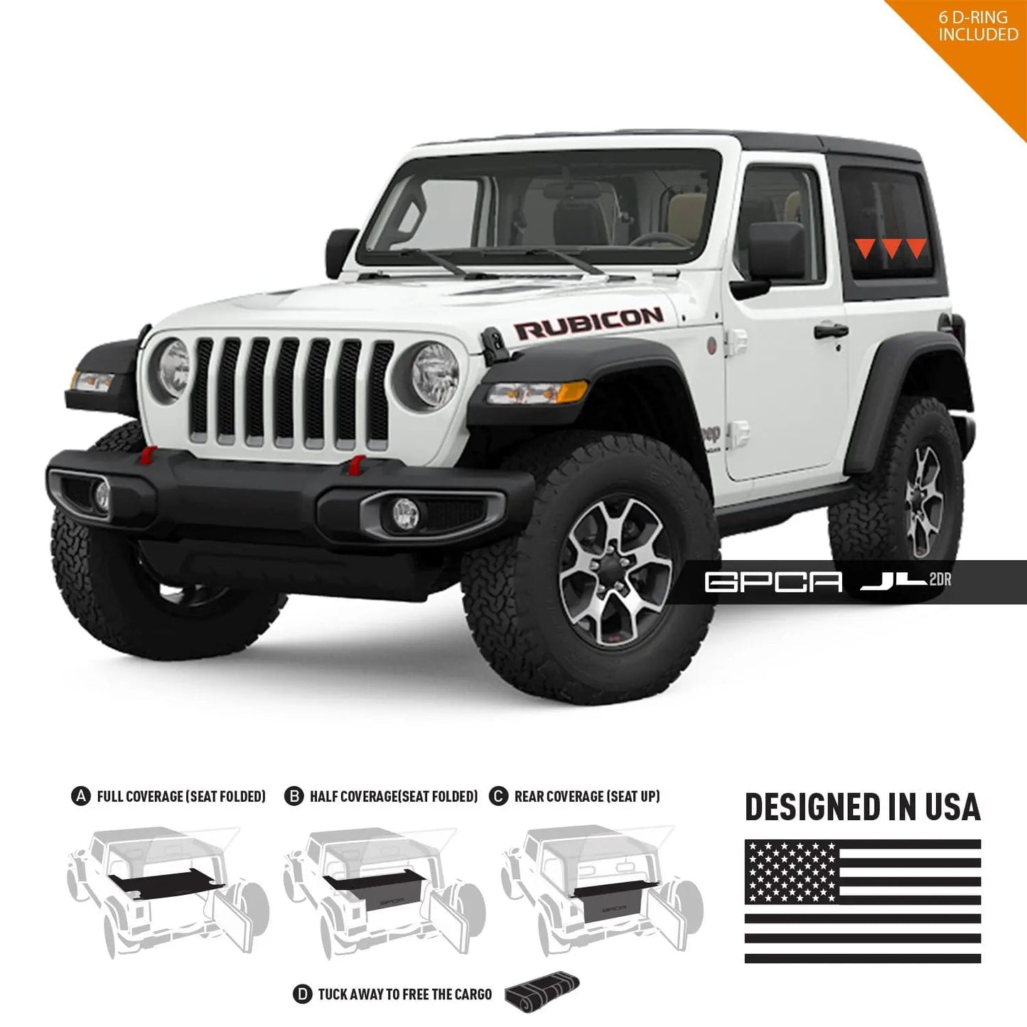GPCA Cargo Cover for Jeep® Wrangler JL 2DR - Privacy & Protection
