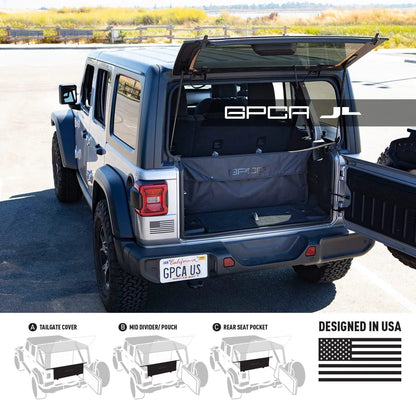 GPCA Cargo Organizer for Jeep® Wrangler JL/JK - Tailgate Cover & Storage