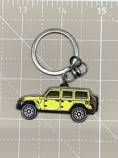 Keychain fit for Jeep Wrangler JL 2door 4door both side image enamel