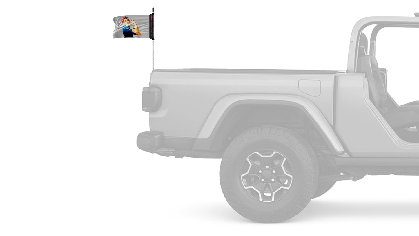 Rosie The Riveter 12"x18" Forever Wave Flag – Fits Jeep Wrangler JLU 4-Door 2018-Present