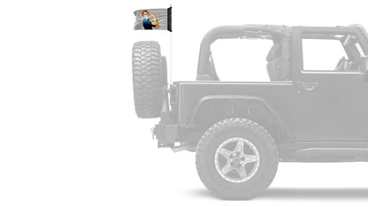 Rosie The Riveter 12"x18" Forever Wave Flag – Fits Jeep Wrangler JLU 4-Door 2018-Present