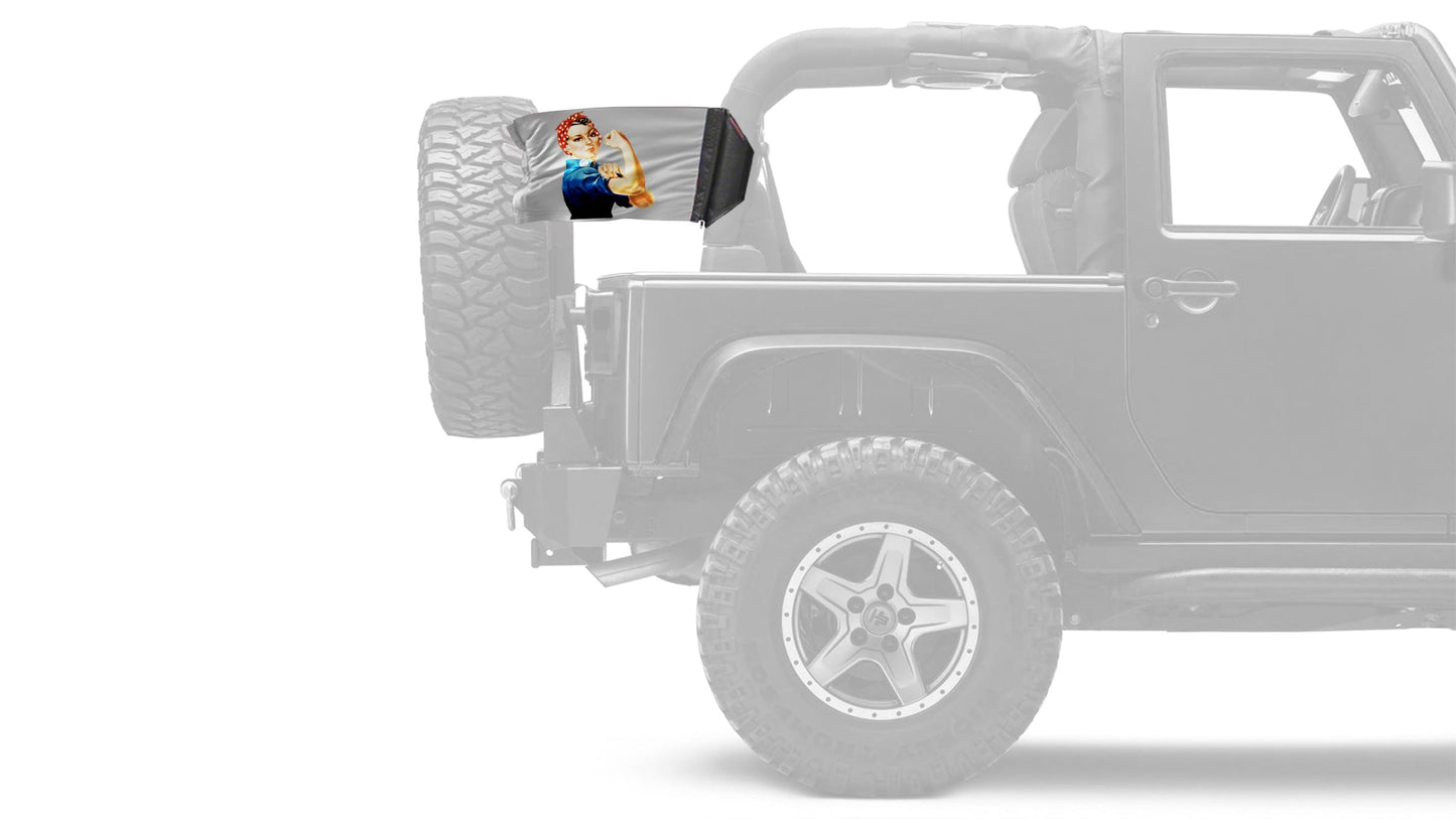 Rosie The Riveter 12"x18" Forever Wave Flag – Fits Jeep Wrangler JLU 4-Door 2018-Present