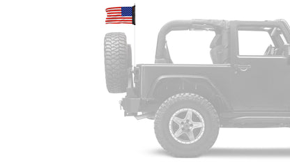 USA Ol' Glory Stars & Stripes 12"x18" Forever Wave Flag – Fits Jeep Wrangler JLU 4-Door 2018-Present