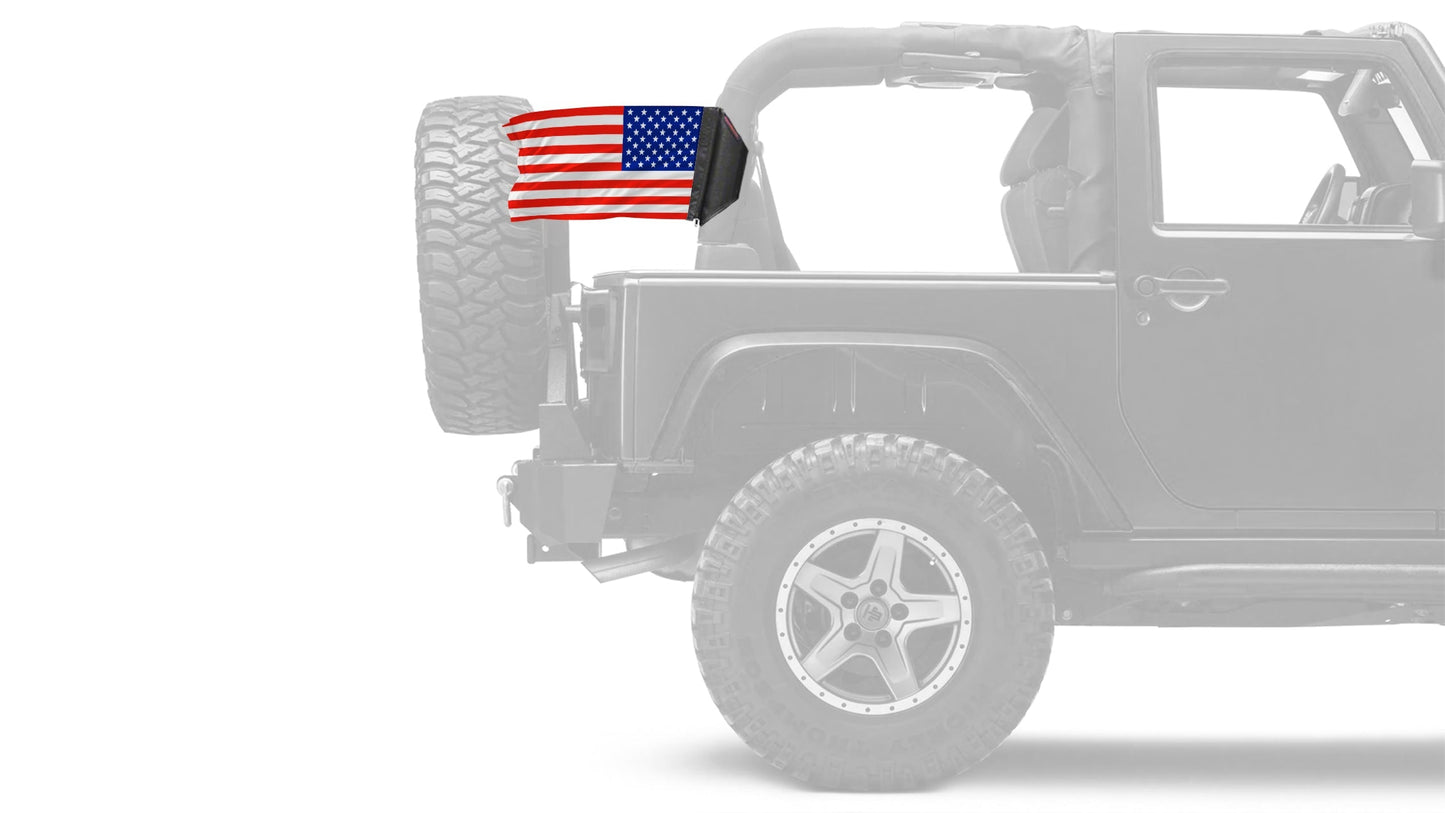USA Ol' Glory Stars & Stripes 12"x18" Forever Wave Flag – Fits Jeep Wrangler JLU 4-Door 2018-Present