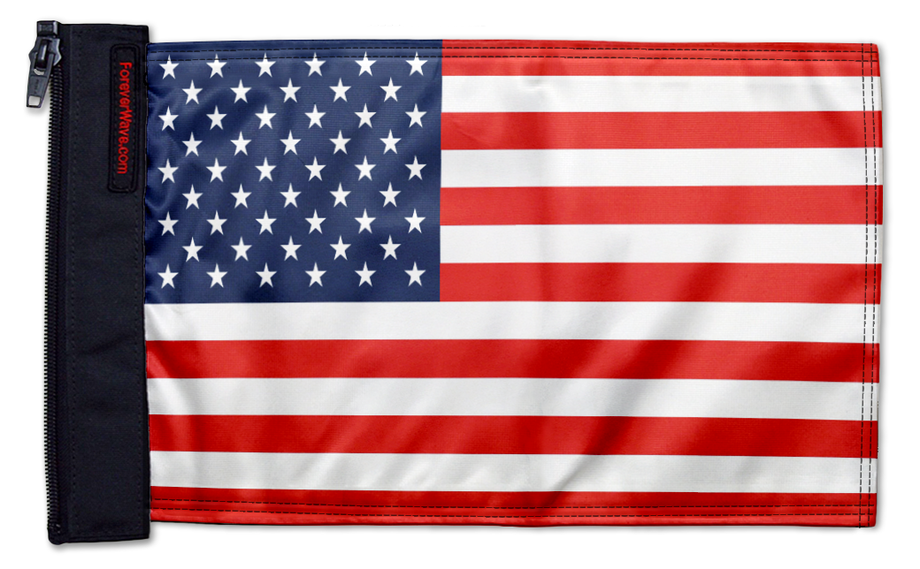 USA Ol' Glory Stars & Stripes 12"x18" Forever Wave Flag – Fits Jeep Wrangler JLU 4-Door 2018-Present