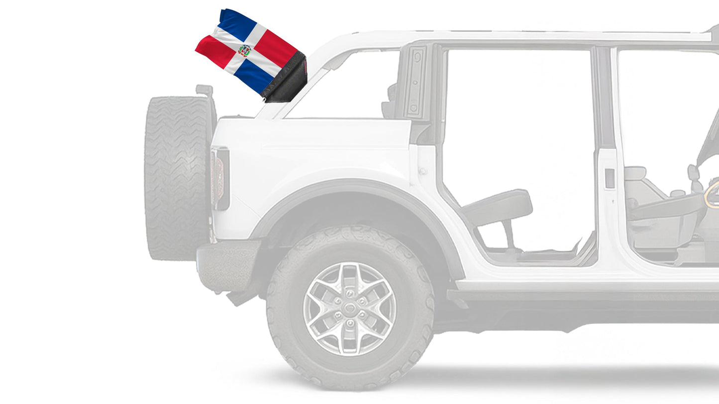 Dominican Republic 12"x18" Forever Wave Flag – Fits Ford Bronco
