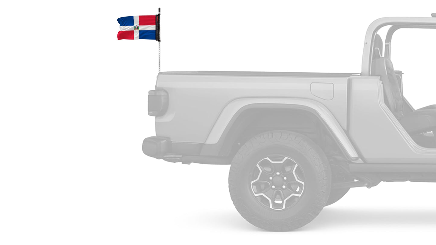 Dominican Republic 12"x18" Forever Wave Flag – Fits Jeep Wrangler JLU 4-Door 2018-Present