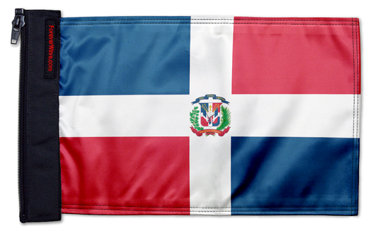Dominican Republic 12"x18" Forever Wave Flag – Fits Jeep Wrangler JLU 4-Door 2018-Present