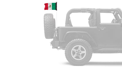 Mexico 12"x18" Forever Wave Flag – Fits Jeep Wrangler JK 2-Door 2007-2018