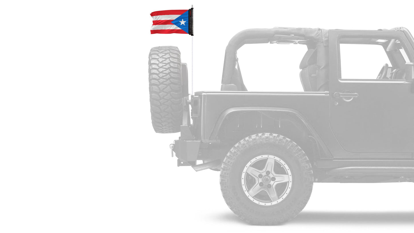 Puerto Rico 12"x18" Forever Wave Flag – Fits Jeep Wrangler JLU 4-Door 2018-Present