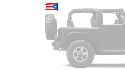 Puerto Rico 12"x18" Forever Wave Flag – Fits Jeep Wrangler JLU 4-Door 2018-Present
