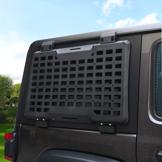 Rear Window MOLLE Panel Storage System (Right Side) – Fits Jeep Wrangler JL 4-Door 2018–2023 | Aluminum Alloy Organizer Rack