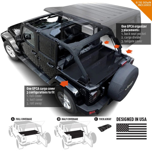 Cargo Freedom Pack LITE for Jeep® Wrangler JK 4DR - Cover & Organizer Combo