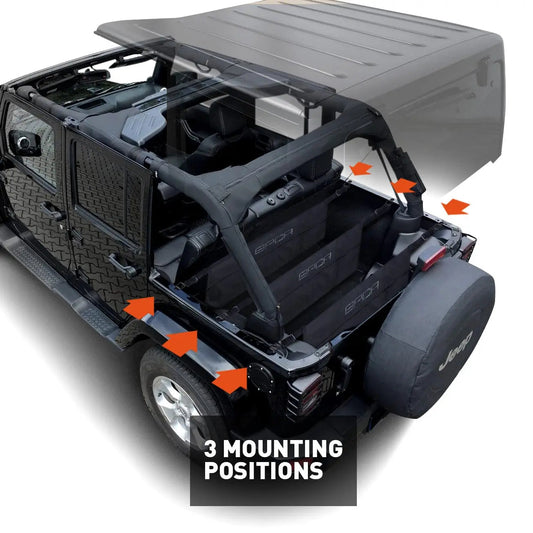 GPCA Cargo Organizer for Jeep® Wrangler JL/JK - Tailgate Cover & Storage