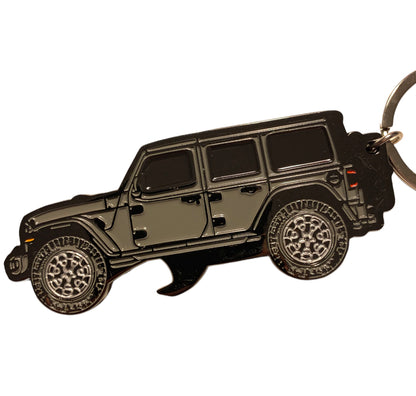 Llavero y abridor de botellas exclusivos de metal esmaltado en 3D aptos para Jeep Wrangler JL