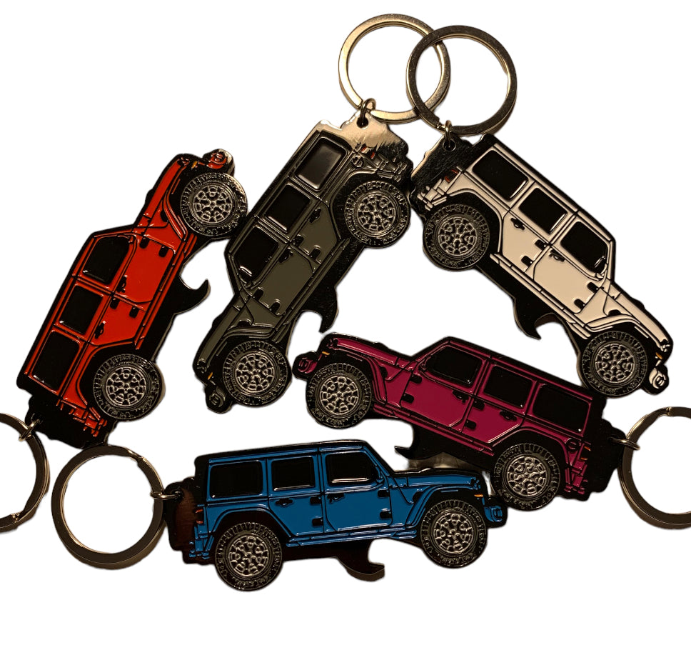 Unique 3D Metal-enamel keychain and bottle opener fit for Jeep Wrangler JL