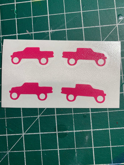 Set of 4, Window Decals for Jeep Gladiator windshield right corner